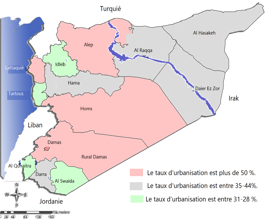densite de population en syrie